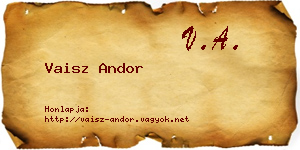 Vaisz Andor névjegykártya